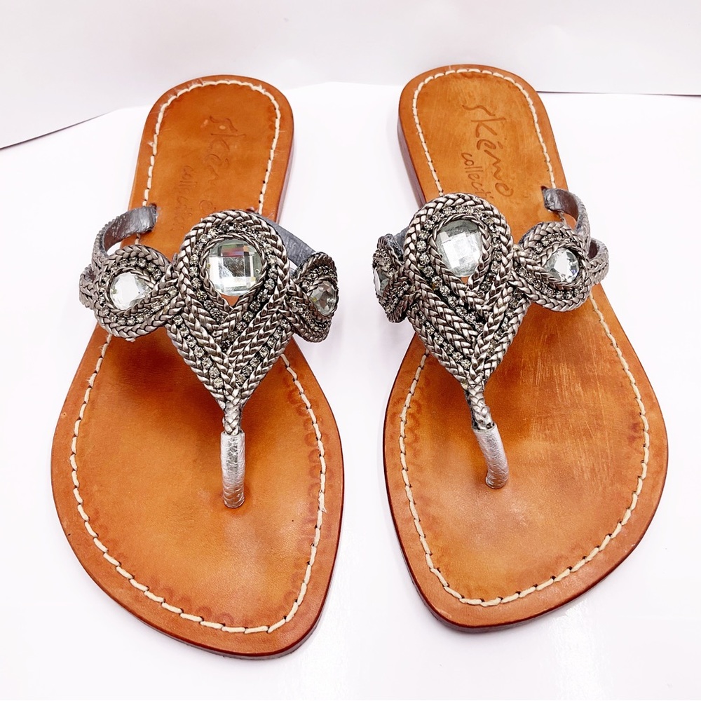 {Skemo Collection} Silver Embellished Slippers